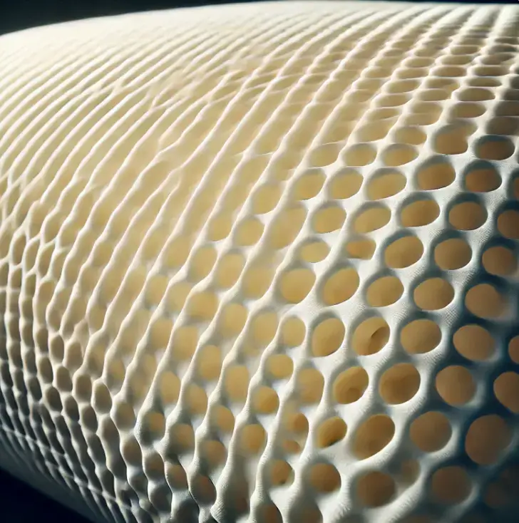 Oreiller ergonomique en latex avec une surface alvéolée pour un meilleur confort