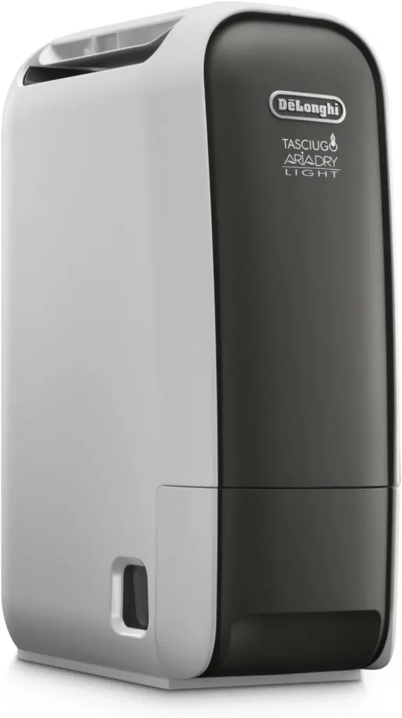 Déshumidificateur pour chambre Delonghi DNS 65, modèle ultra silencieux parfait pour petites chambres et dormeurs sensibles.