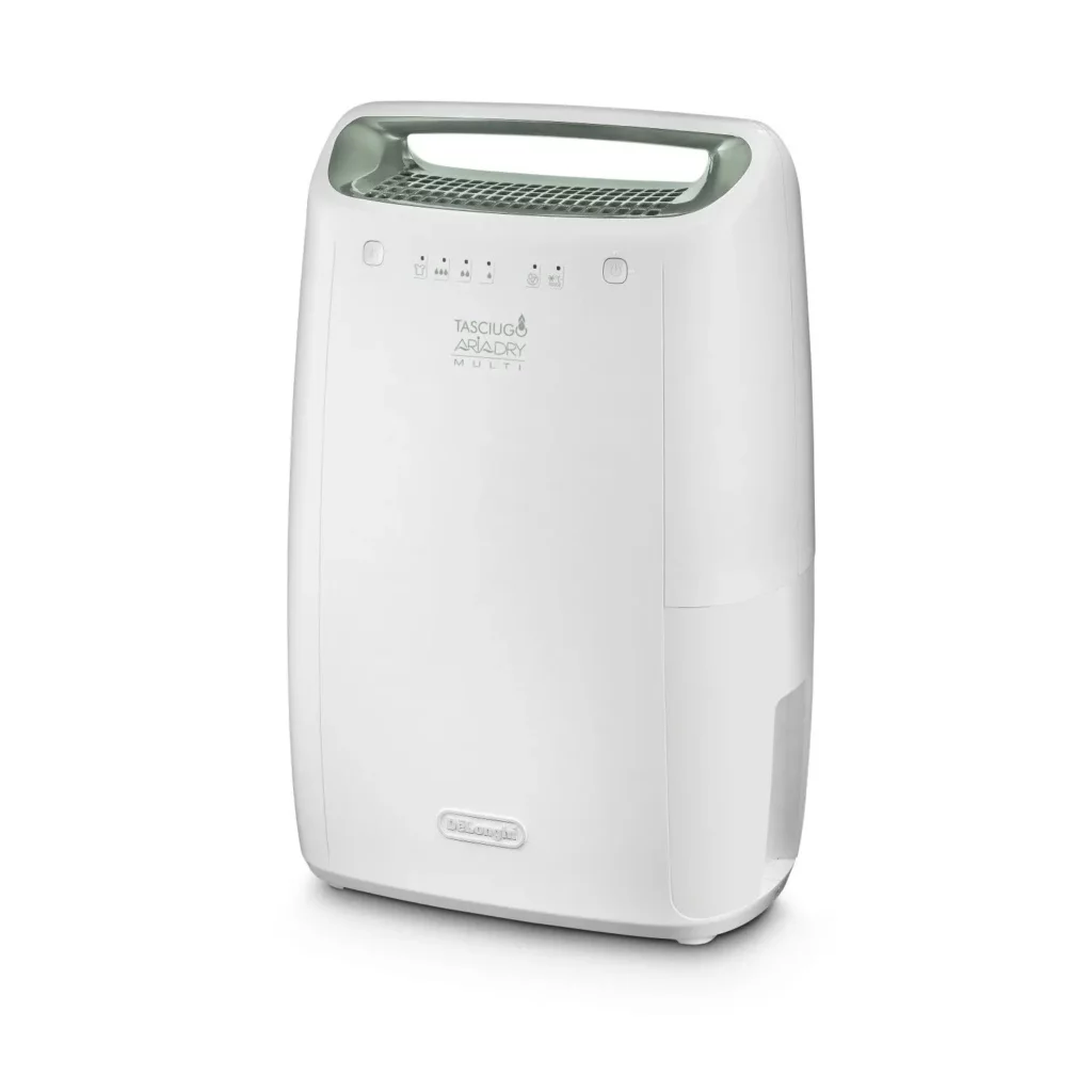 Déshumidificateur Delonghi DEX212SF, excellent compromis entre compacité, silence et performance.