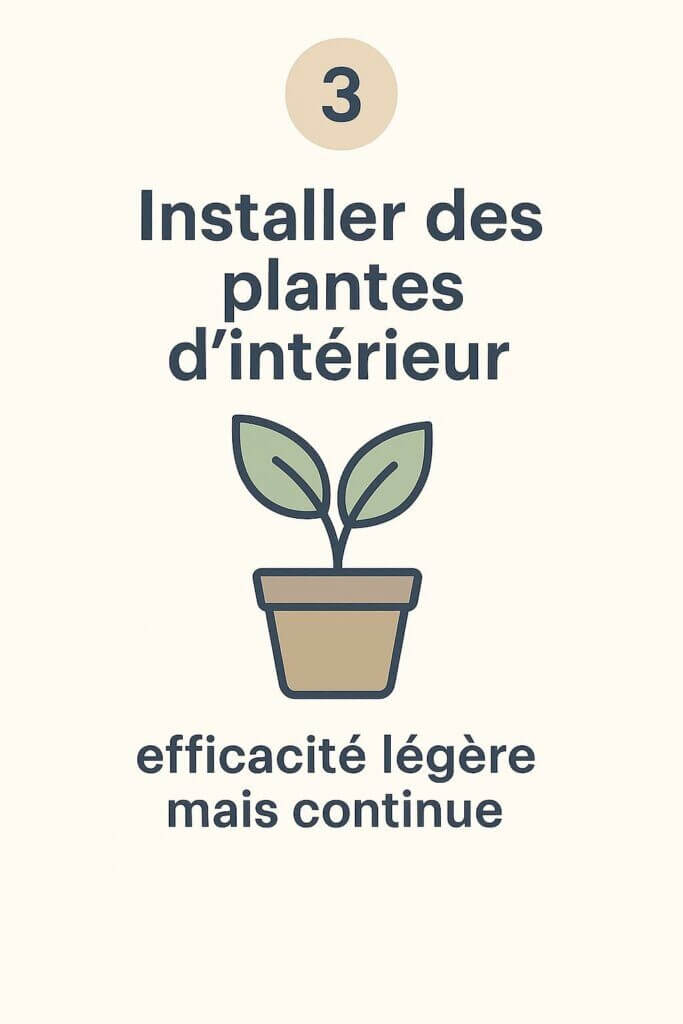 Illustration d’un pot de plante. Efficacité légère mais continue. Méthode naturelle et décorative pour réguler l’humidité ambiante.