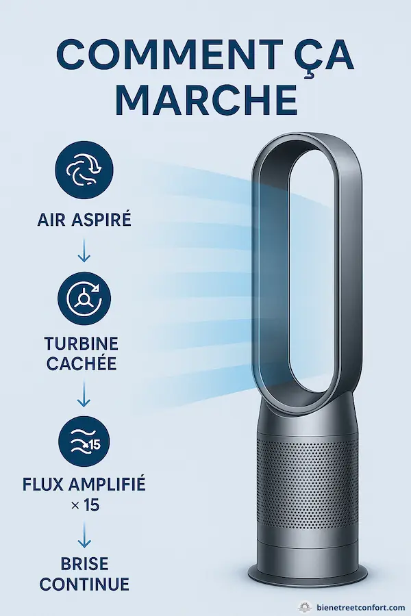 Comment fonctionne un ventilateur sans pales - Technologie Air Multiplier expliquée