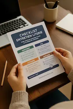 Mockup de la ckecklist entretien literie