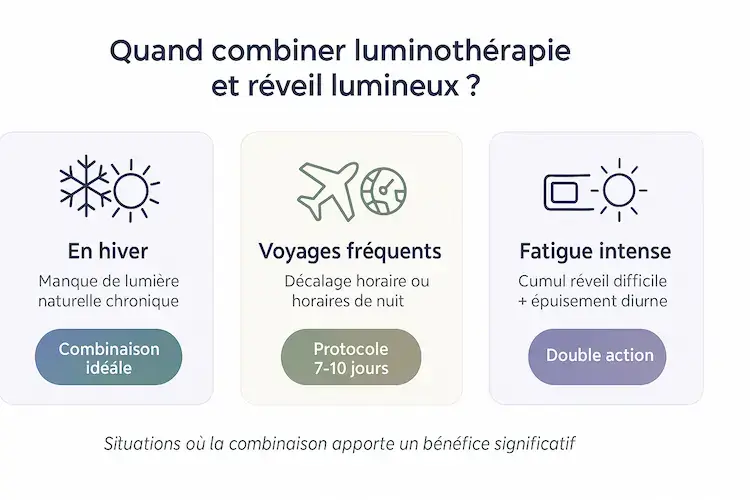 Les 3 situations idéales pour combiner luminothérapie et réveil lumineux
