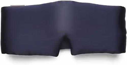 Masque en soie bleu nuit Emily’s Pillow au design minimaliste.