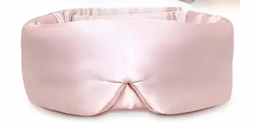 Masque Litbear en soie rose, bandeau moelleux et épais.