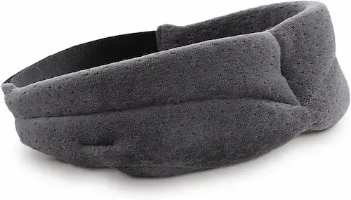 Masque Tempur velour gris, rembourré et ajusté.