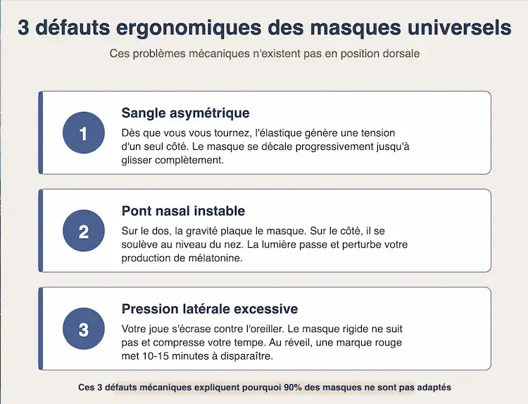 3 défauts ergonomiques masques universels pour dormeurs latéraux
