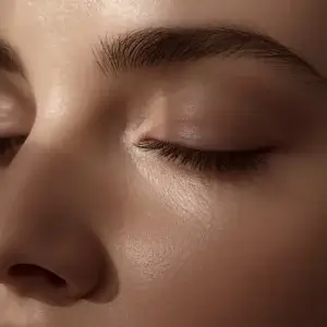 Dormir dans le noir complet : pourquoi votre chambre n'est jamais aussi sombre que vous le pensez Gros plan de paupières fermées illustrant la perception de la lumière pendant le sommeil