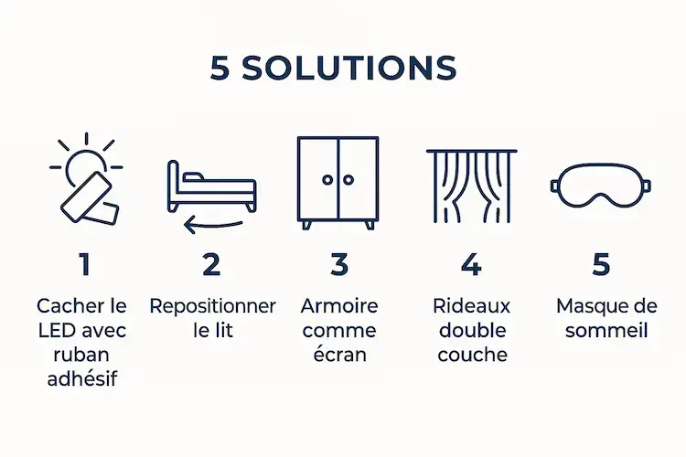 Guide visuel des 5 solutions pratiques pour créer l'obscurité dans sa chambre sans travaux