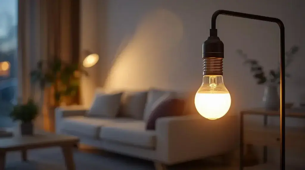 Ampoule connectée LED salon lumière chaude