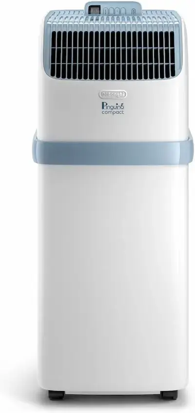 Climatiseur mobile De’Longhi Pinguino Compact ES72 Young blanc et bleu.