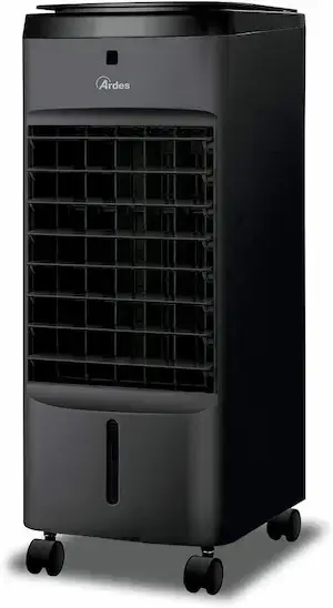 Ardes AR5AMR08 Penny : rafraîchisseur d’air noir sur roulettes avec grille frontale et réservoir d’eau